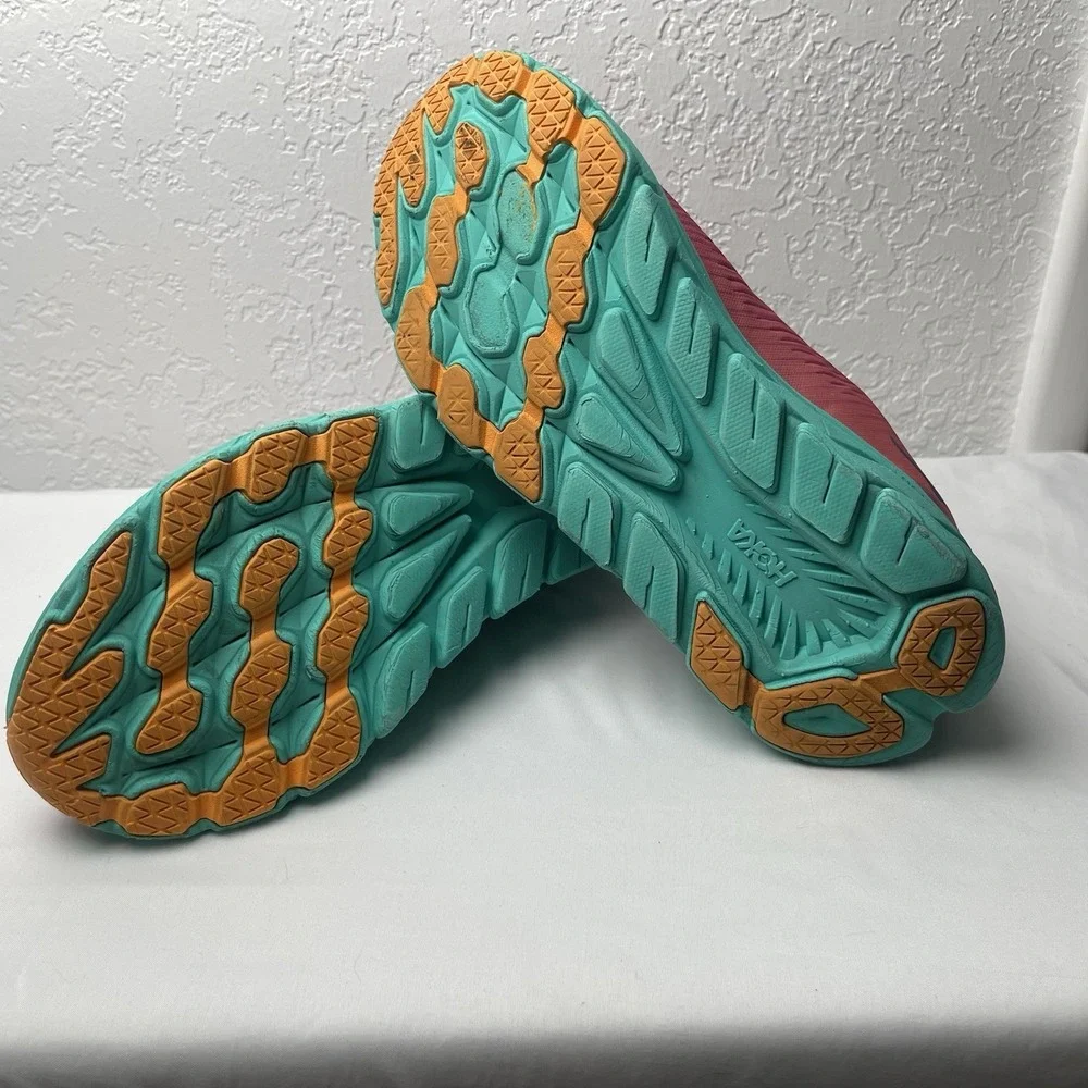 Hoka One One Rincon 3 Womens Size 9.5 Pink Blue Athletic Running Shoes Sneakers